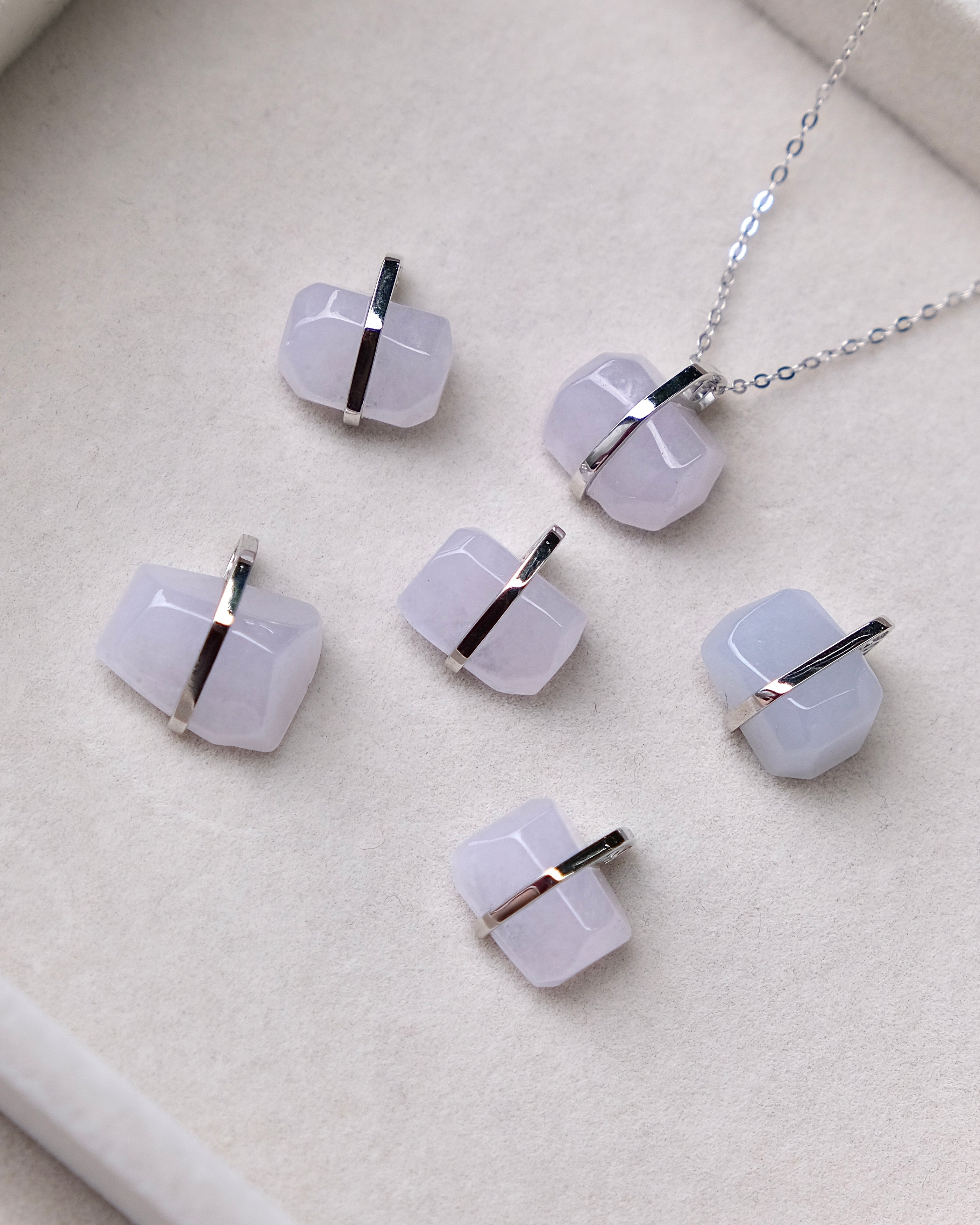 Soft Lavender Monolith Jade Necklace (S925 Silver) – Jade Cabinet