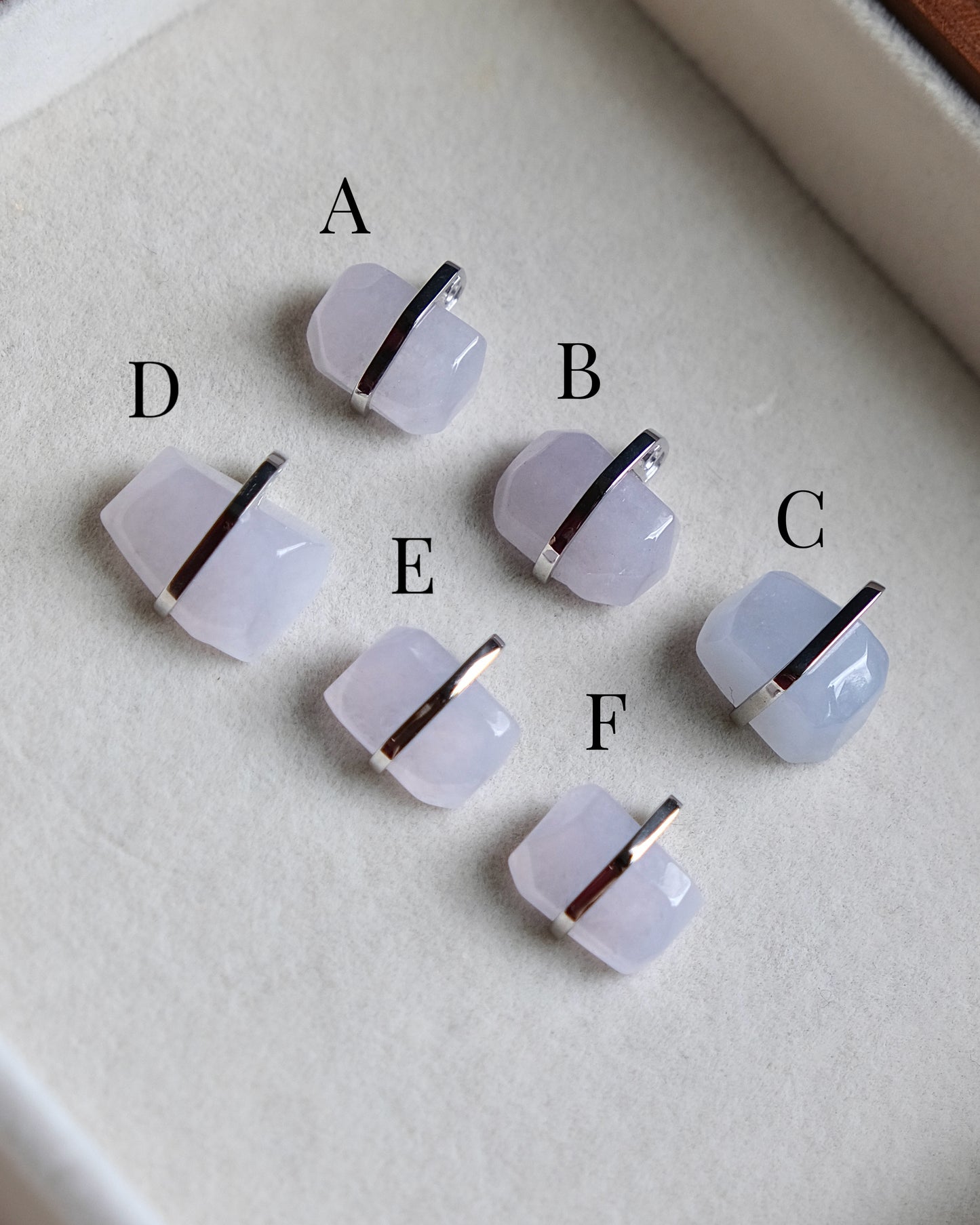 Soft Lavender Monolith Jade Necklace (S925 Silver)