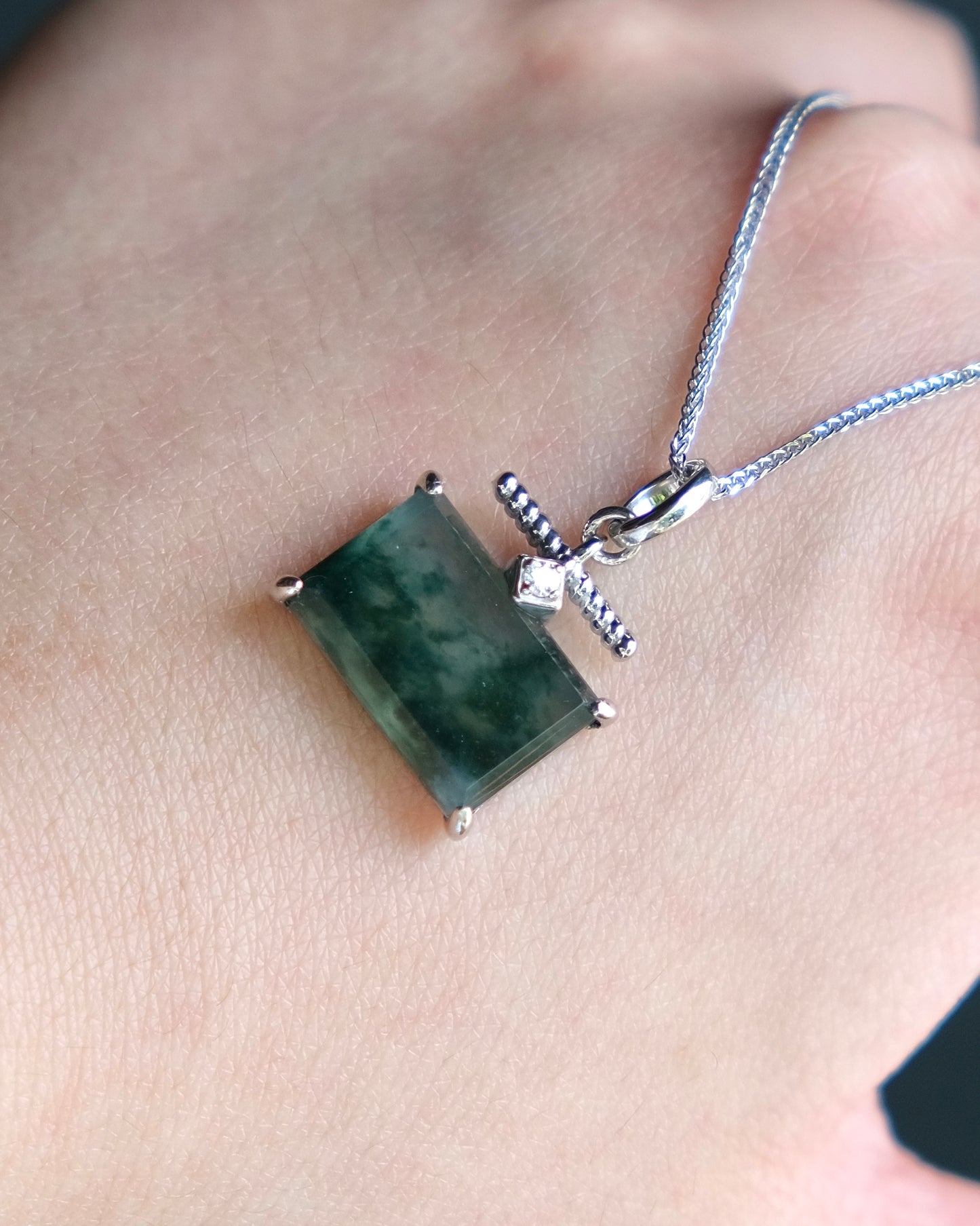 EXCEPTIONAL Mistscape Landscape Jade Pendant (S925 Silver)