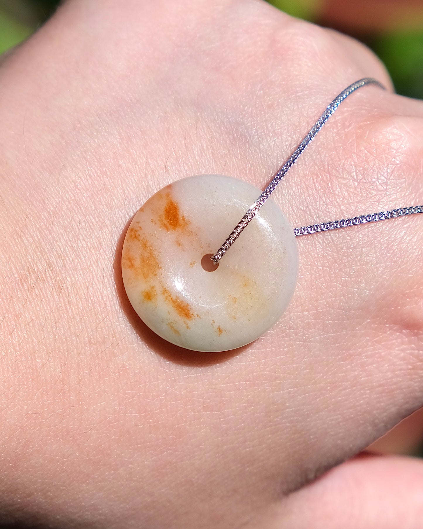 Golden Horizon - Jade Pi Disc Necklace