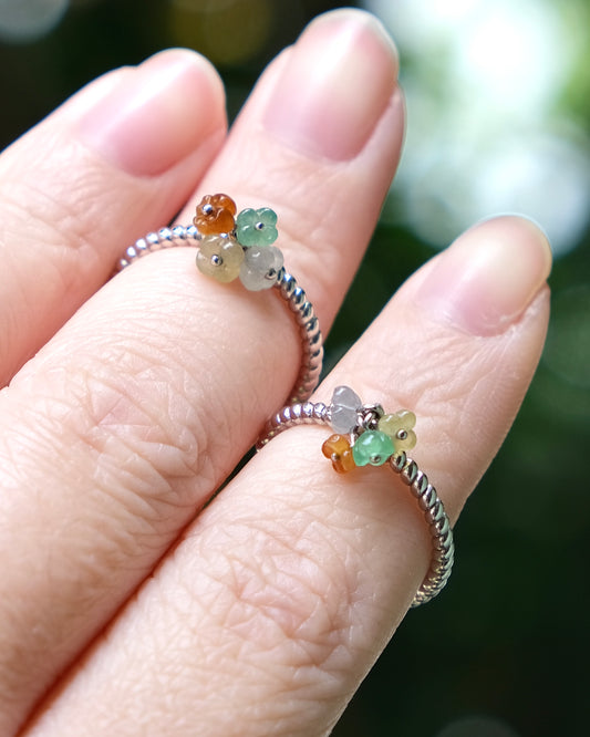 Four Seasons Jade Blossom Ring