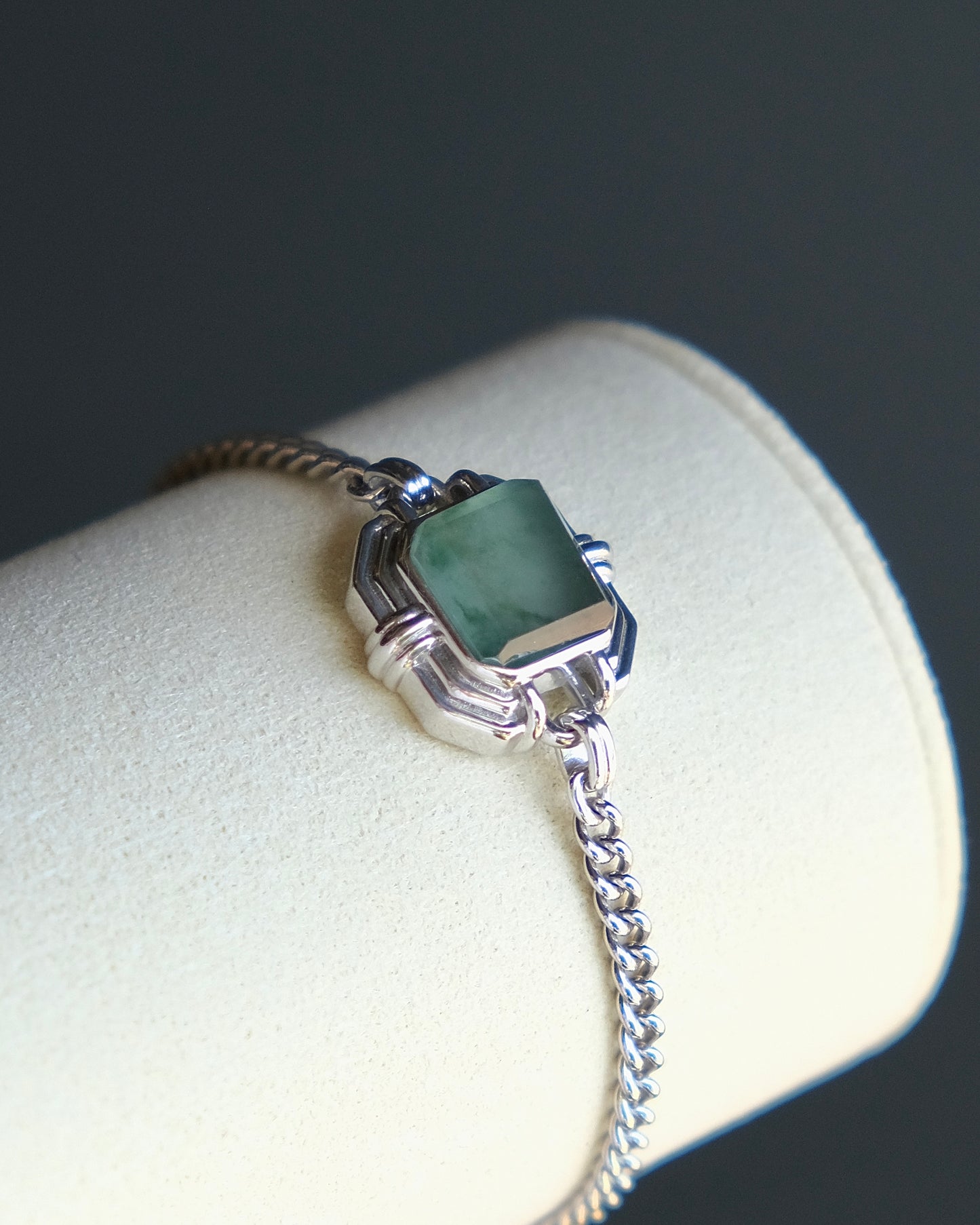 EXCEPTIONAL Mist Pavilion Jade Bracelet (S925 Silver)