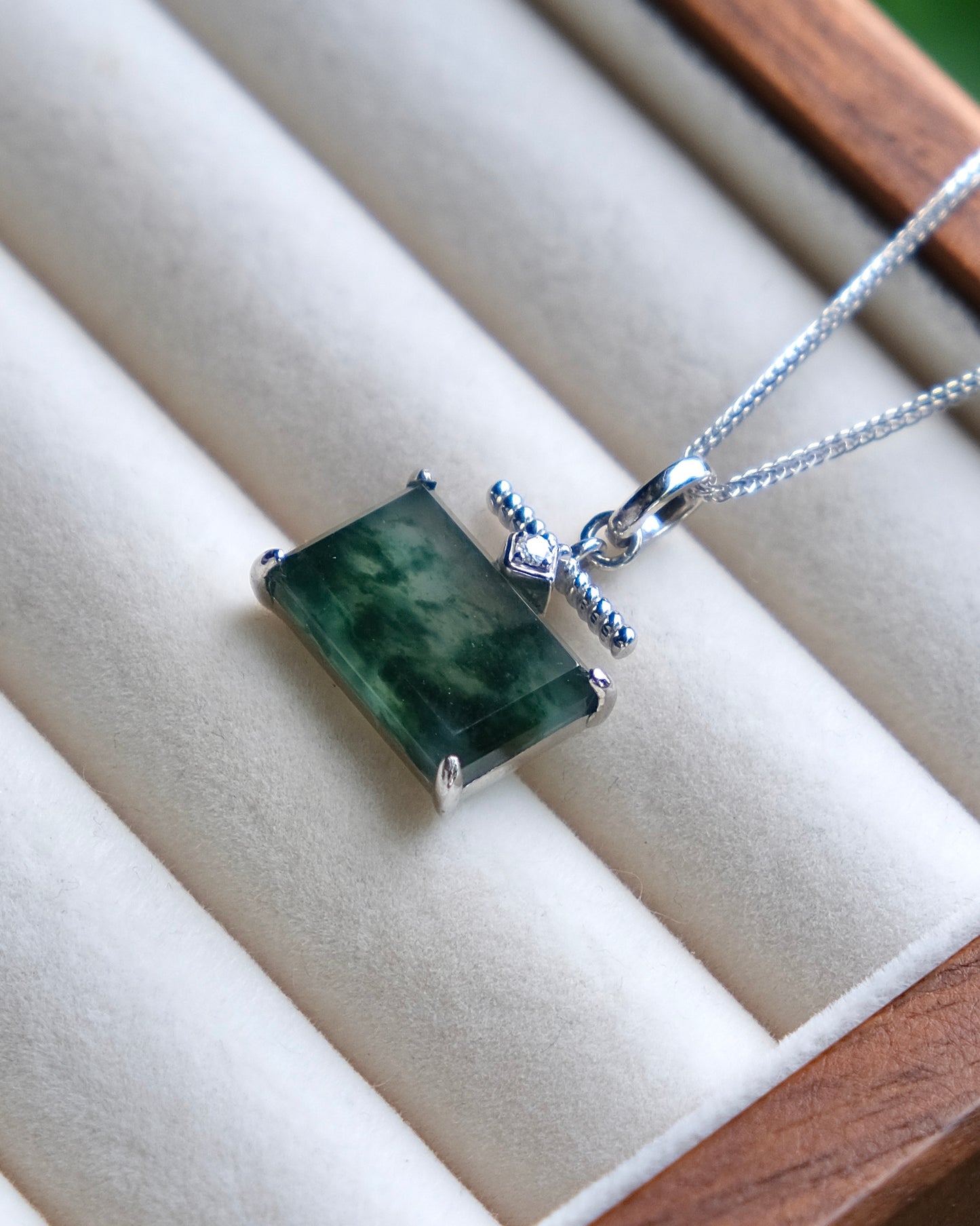 EXCEPTIONAL Mistscape Landscape Jade Pendant (S925 Silver)