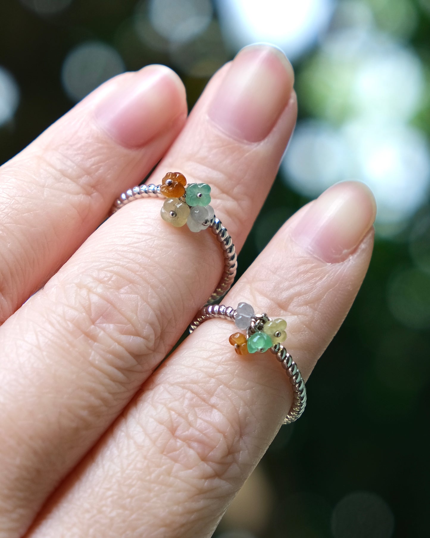 Four Seasons Jade Blossom Ring