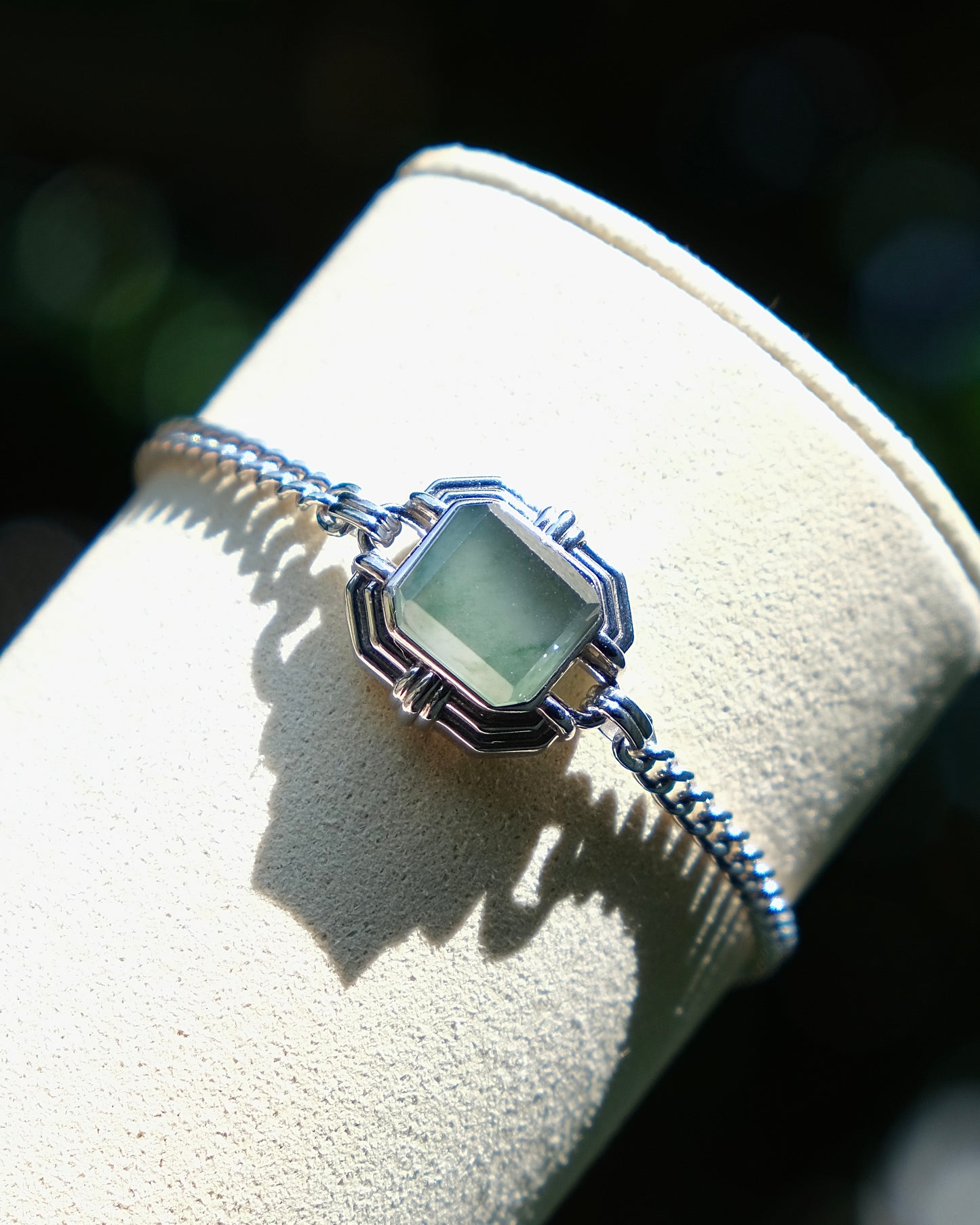 EXCEPTIONAL Mist Pavilion Jade Bracelet (S925 Silver)
