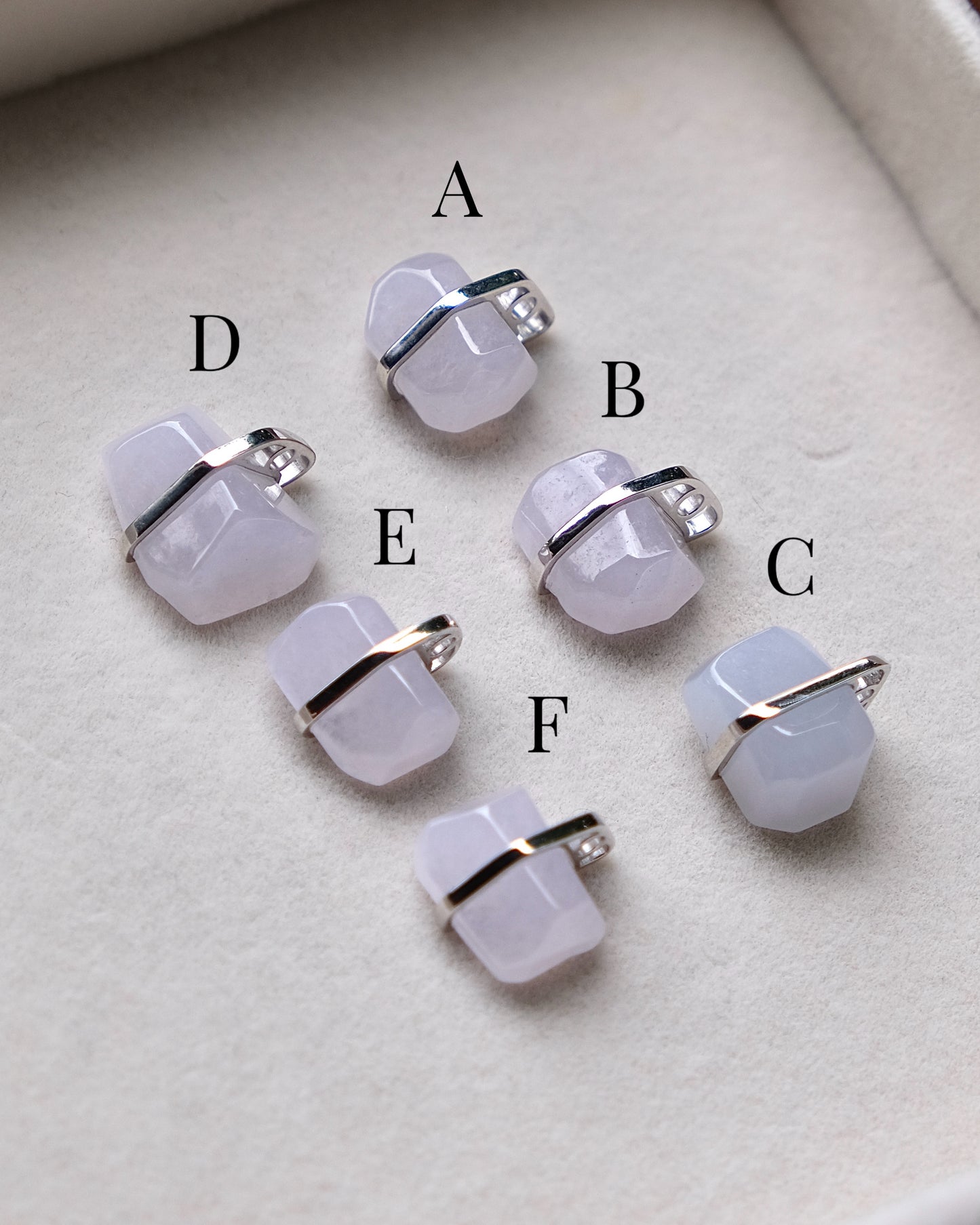 Soft Lavender Monolith Jade Necklace (S925 Silver)