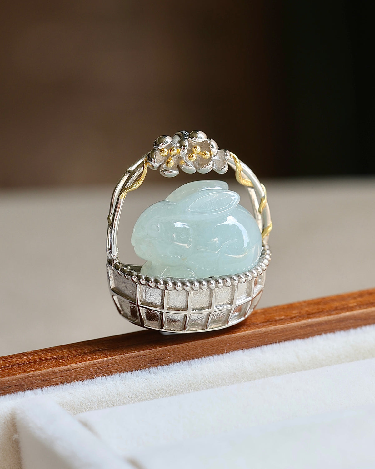 Little Garden - Rabbit Jadeite Pendant (S925 Silver)