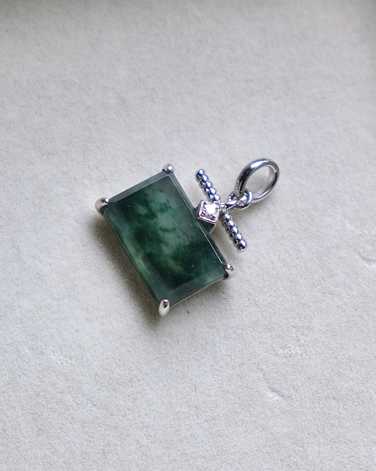 EXCEPTIONAL Mistscape Landscape Jade Pendant (S925 Silver)