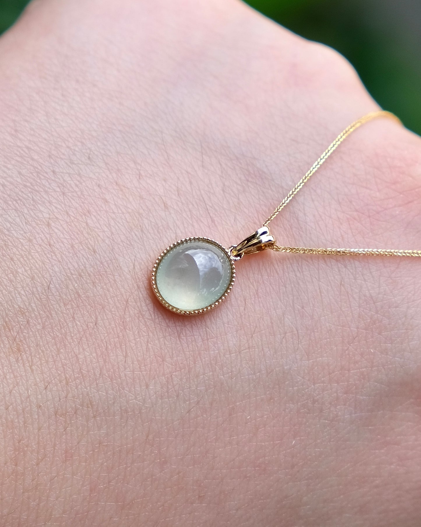 Soft Halo Pendant - Aqua Mist (18K Gold)