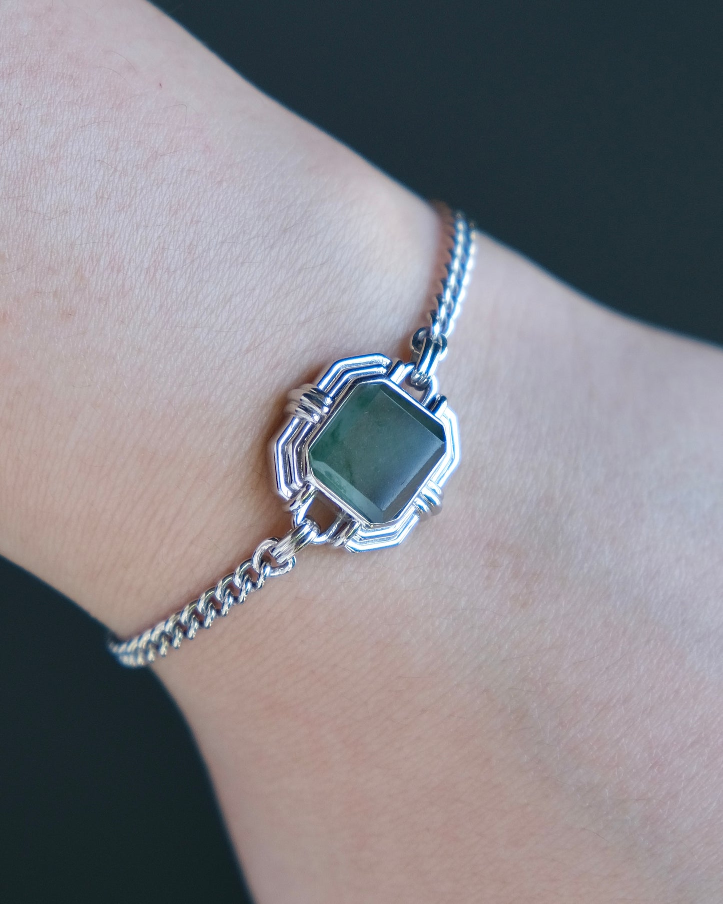 EXCEPTIONAL Mist Pavilion Jade Bracelet (S925 Silver)
