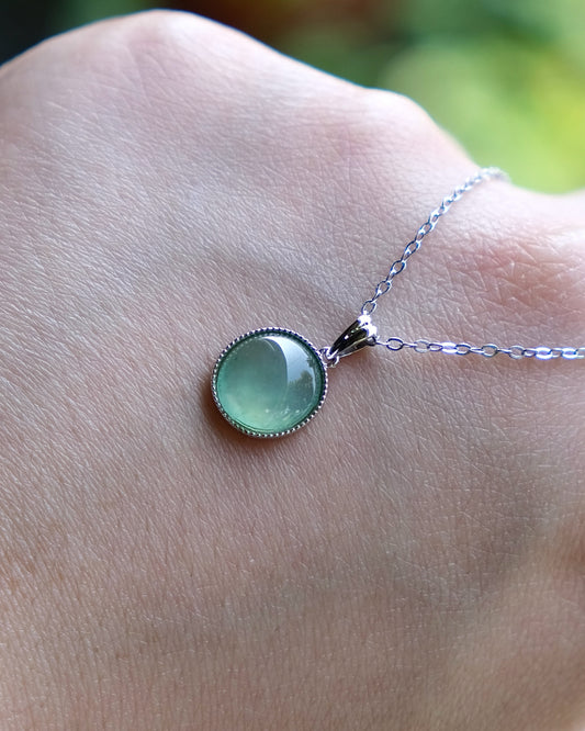 Soft Halo Pendant - Mist Green (18K Gold)