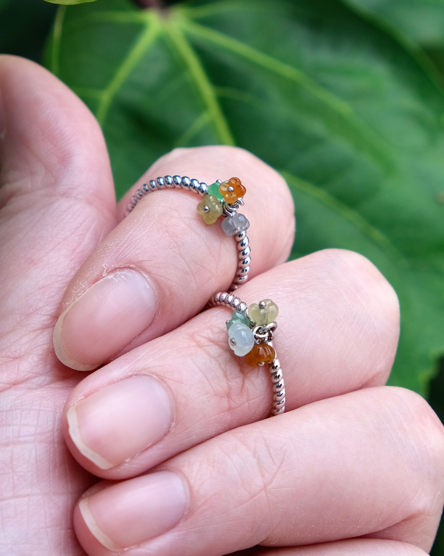 Four Seasons Jade Blossom Ring