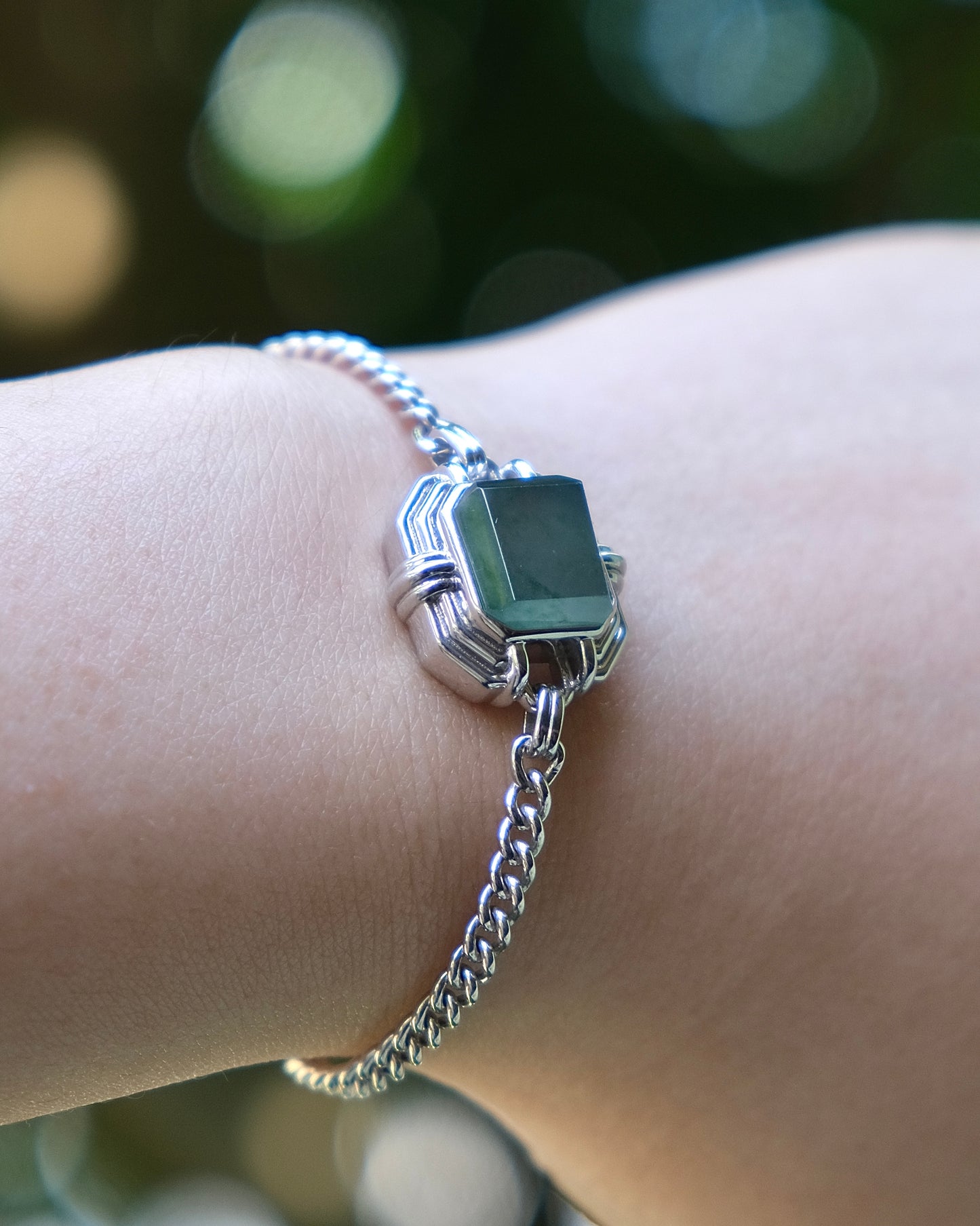 EXCEPTIONAL Mist Pavilion Jade Bracelet (S925 Silver)