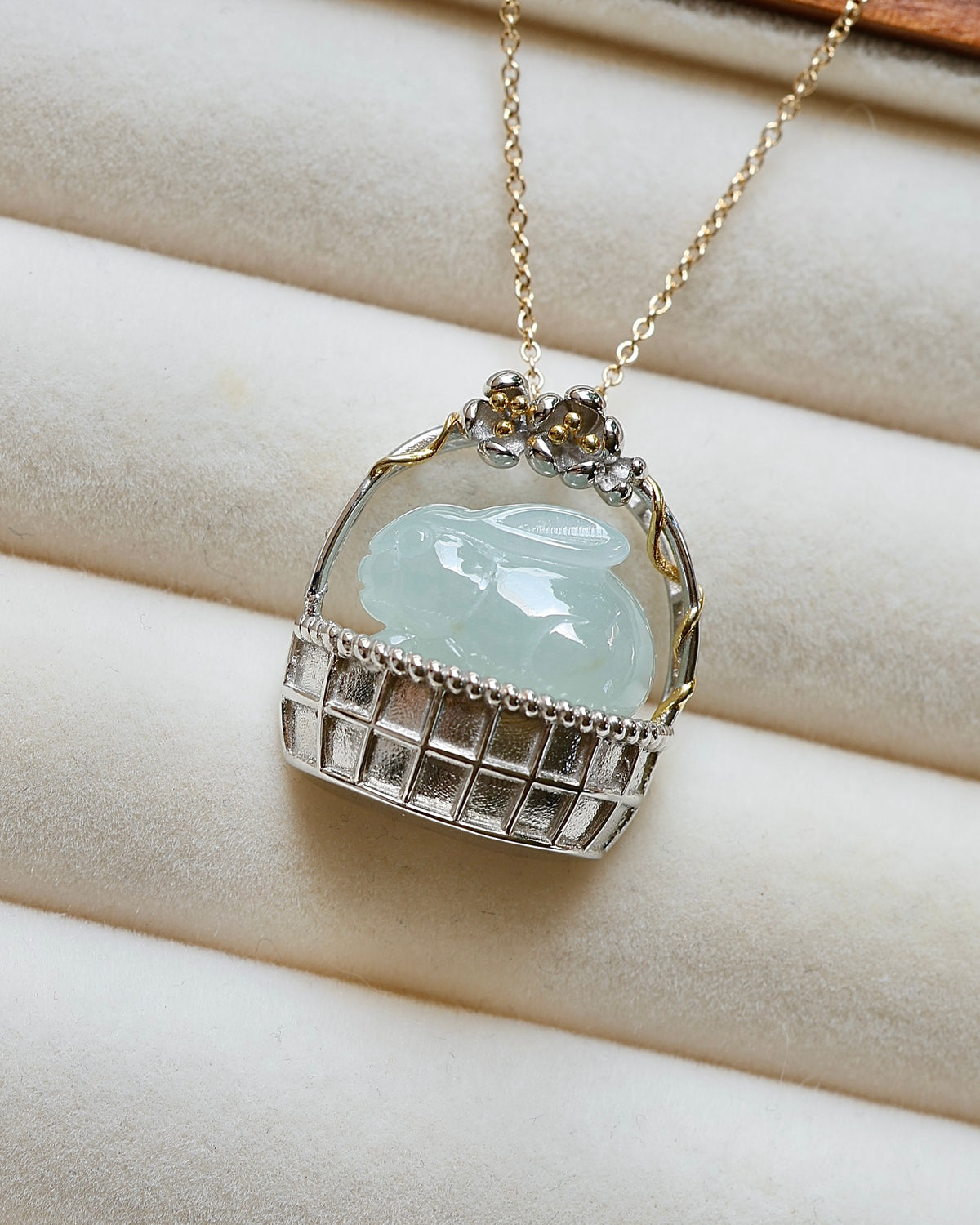 Little Garden - Rabbit Jadeite Pendant (S925 Silver)