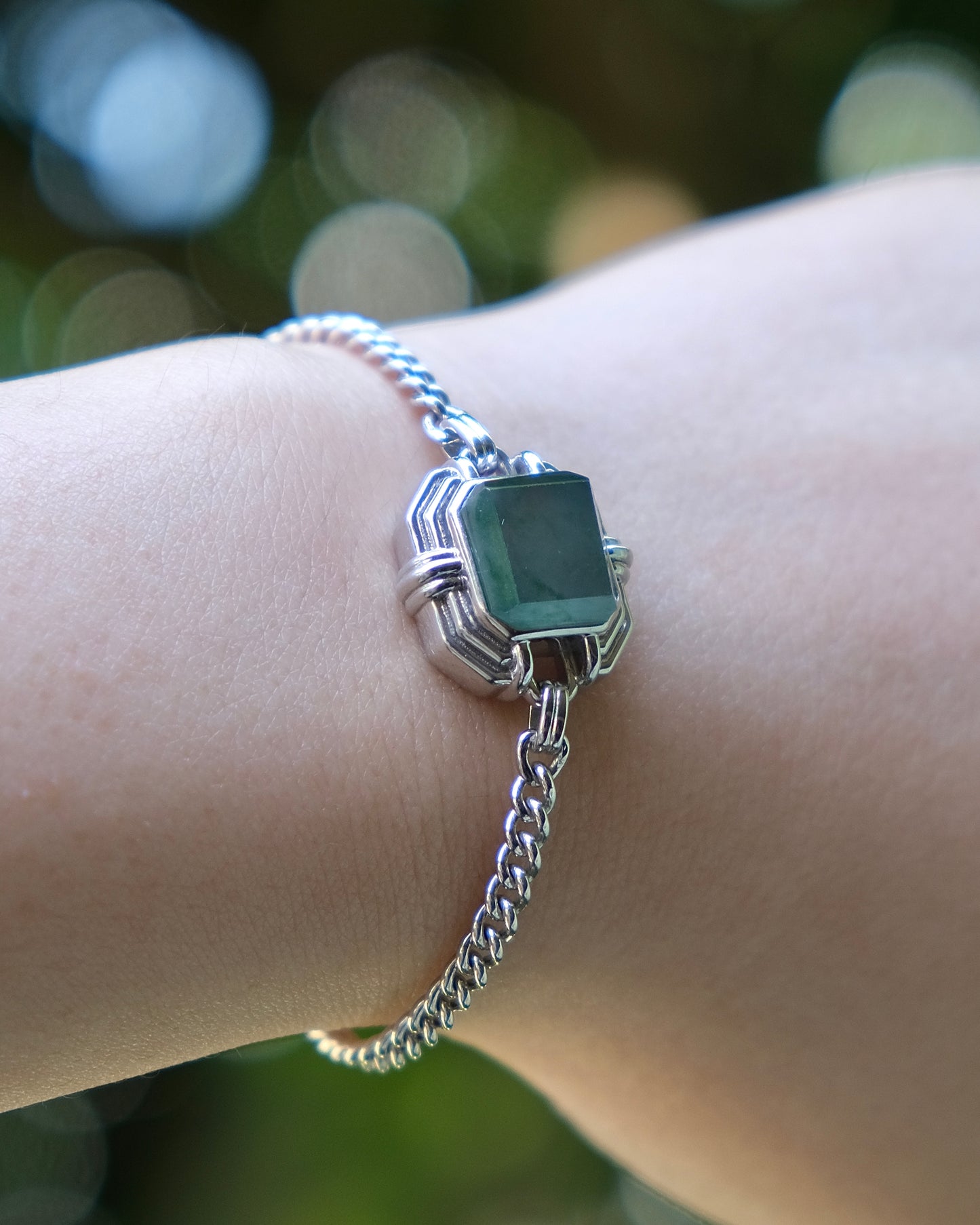 EXCEPTIONAL Mist Pavilion Jade Bracelet (S925 Silver)