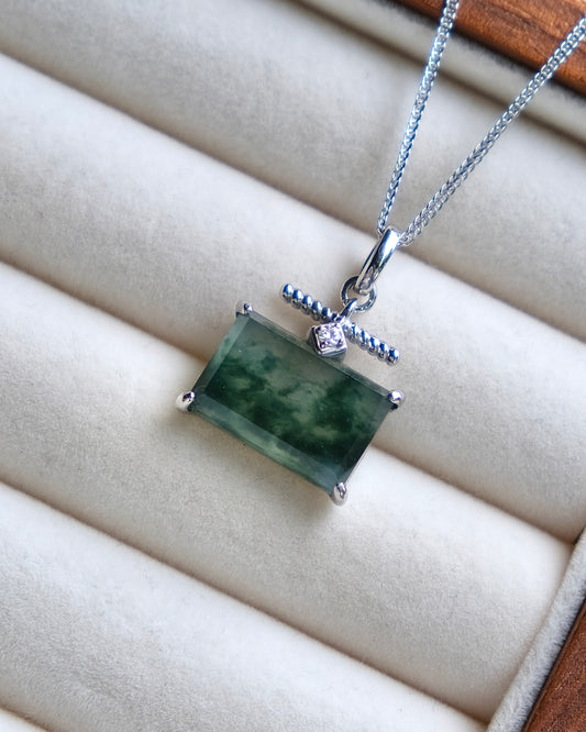 EXCEPTIONAL Mistscape Landscape Jade Pendant (S925 Silver)