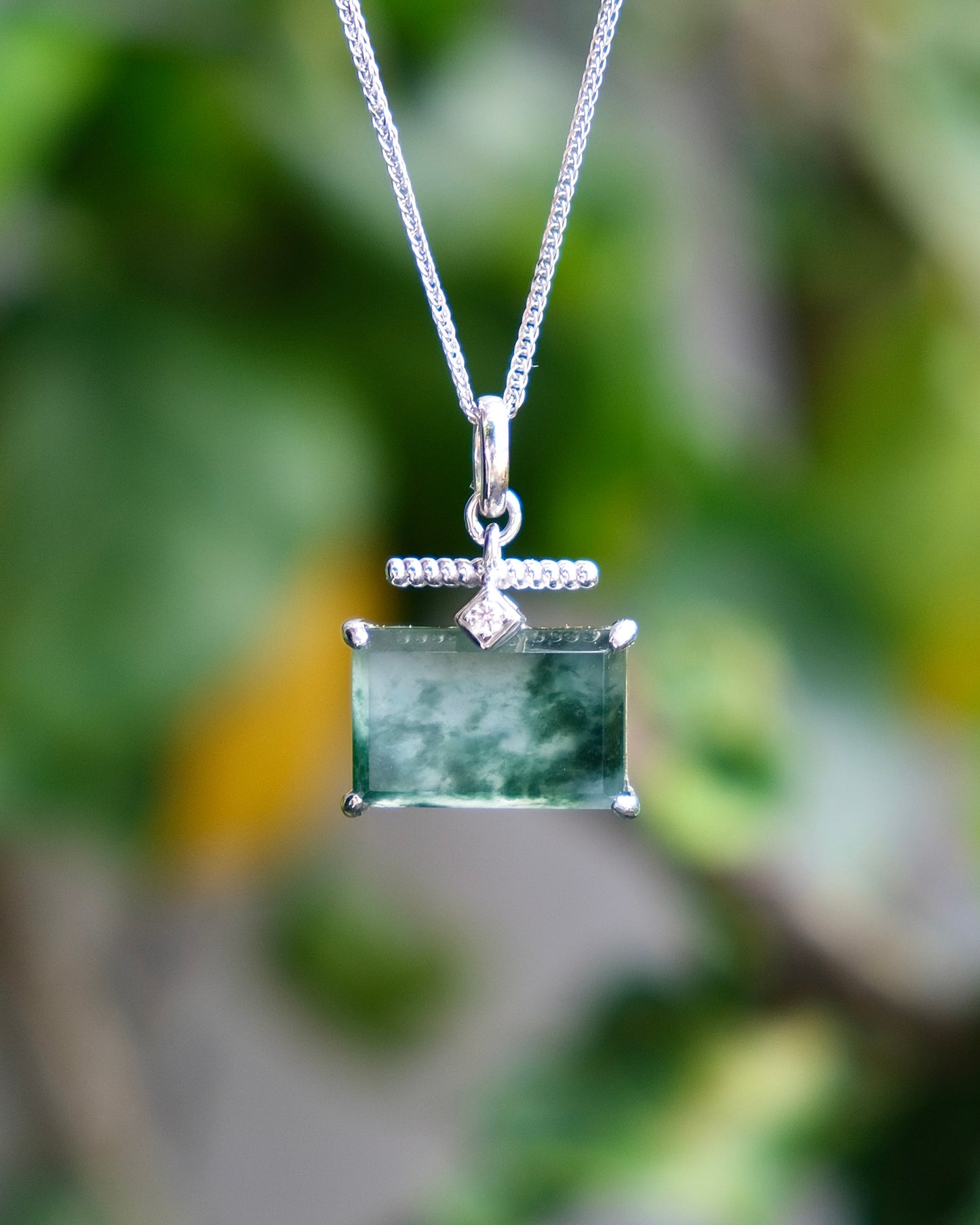 EXCEPTIONAL Mistscape Landscape Jade Pendant (S925 Silver)