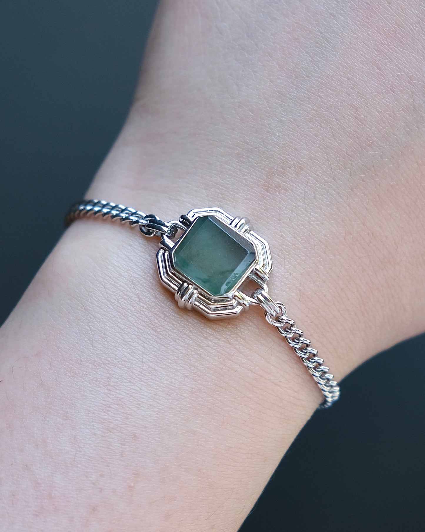 EXCEPTIONAL Mist Pavilion Jade Bracelet (S925 Silver)