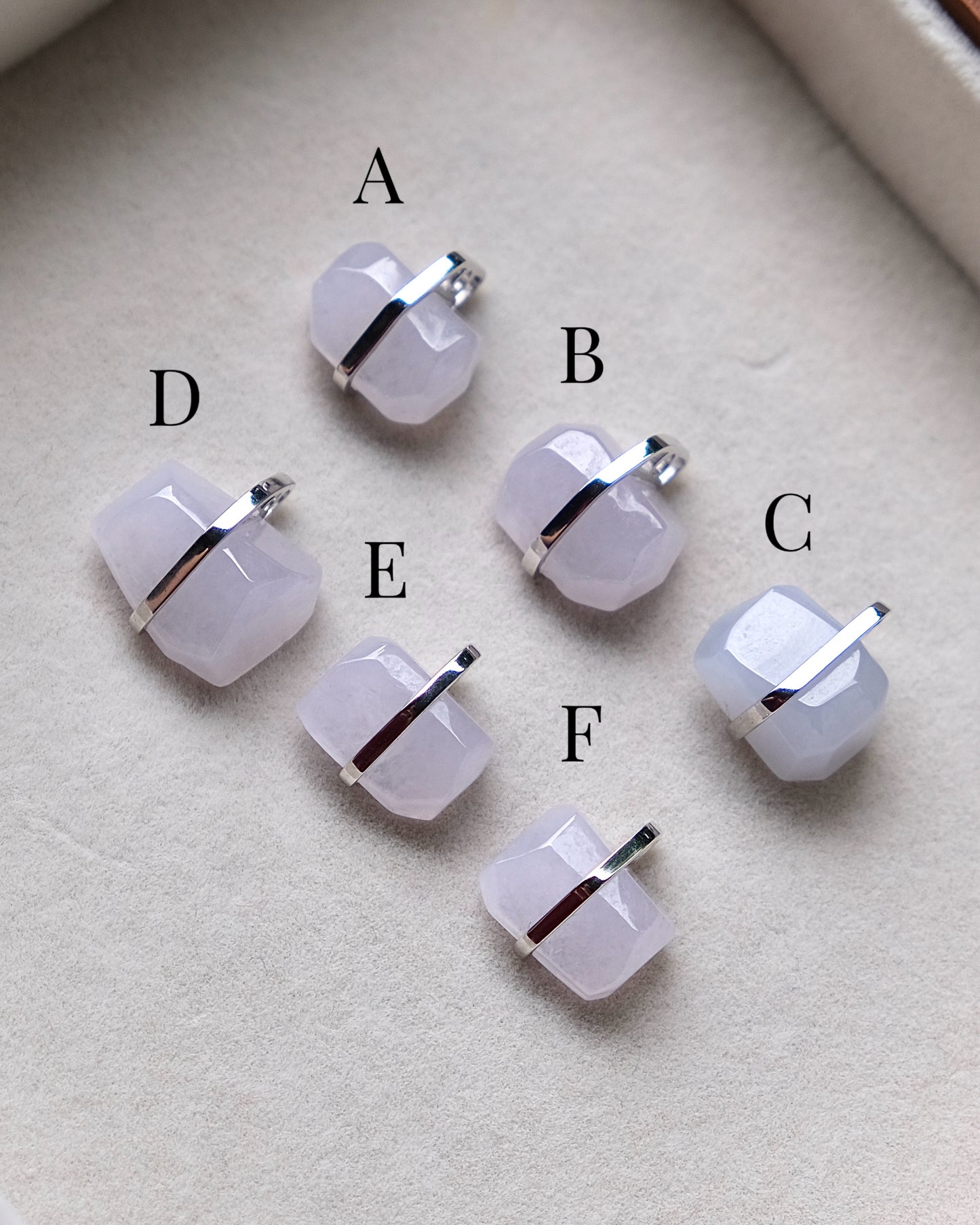 Soft Lavender Monolith Jade Necklace (S925 Silver)