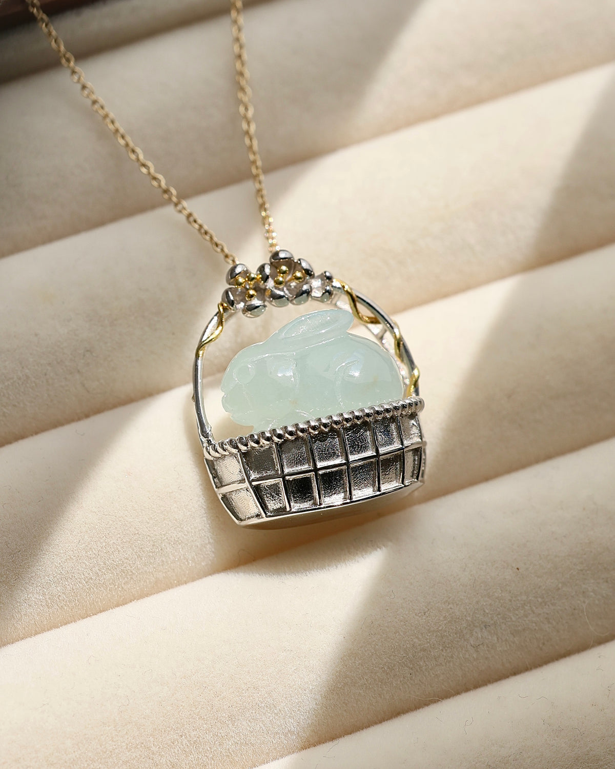 Little Garden - Rabbit Jadeite Pendant (S925 Silver)