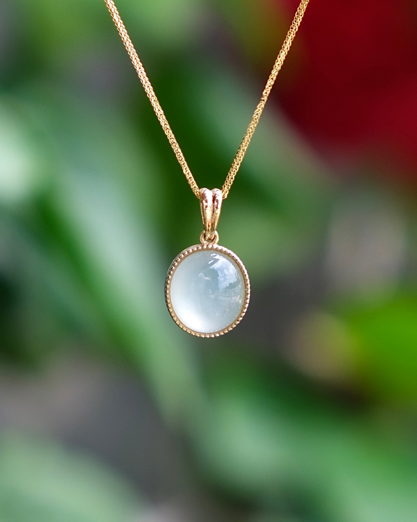 Soft Halo Pendant - Aqua Mist (18K Gold)