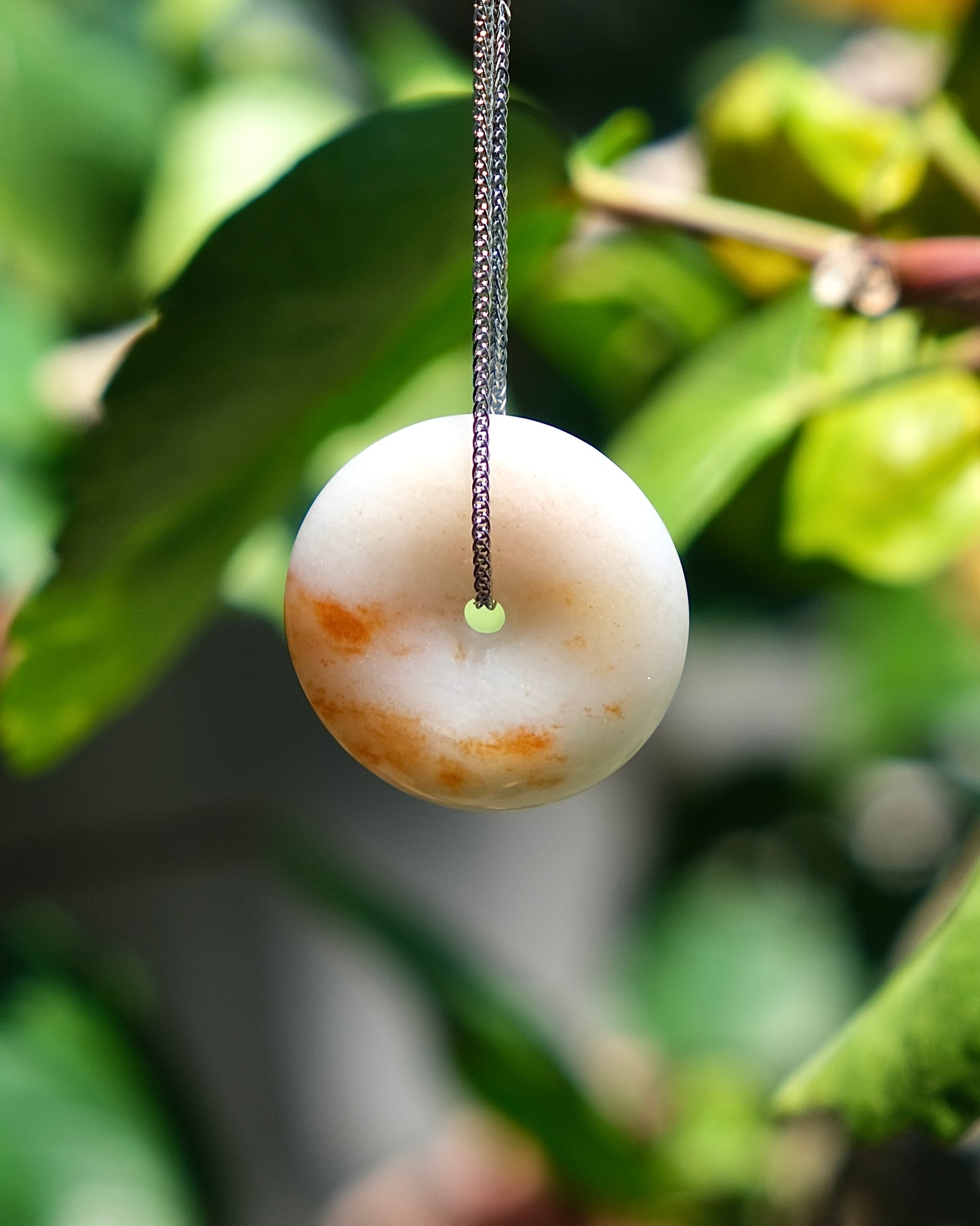 Golden Horizon - Jade Pi Disc Necklace