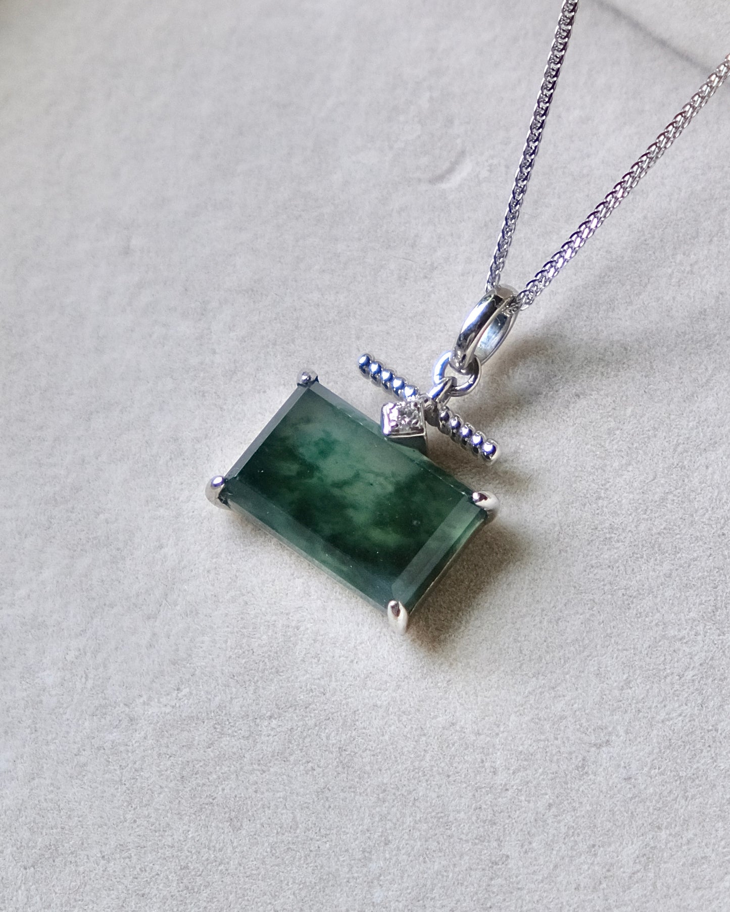 EXCEPTIONAL Mistscape Landscape Jade Pendant (S925 Silver)