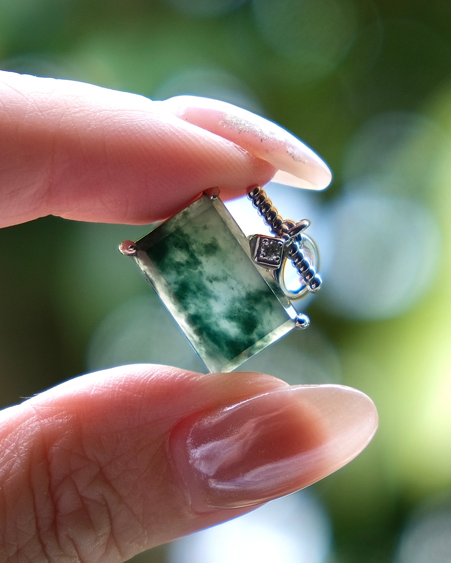 EXCEPTIONAL Mistscape Landscape Jade Pendant (S925 Silver)