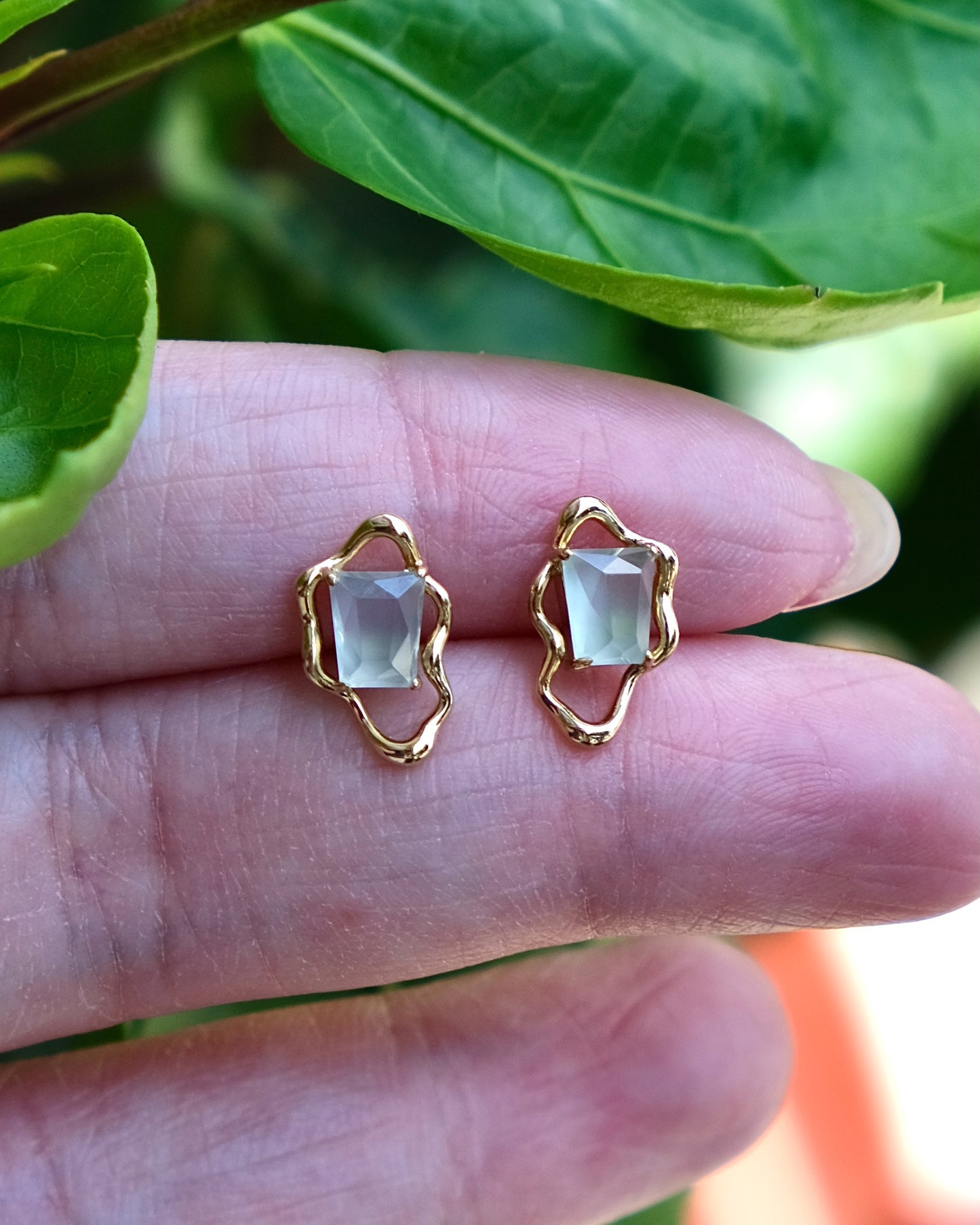 Éclat Frame - Jade Earrings (18K Gold)