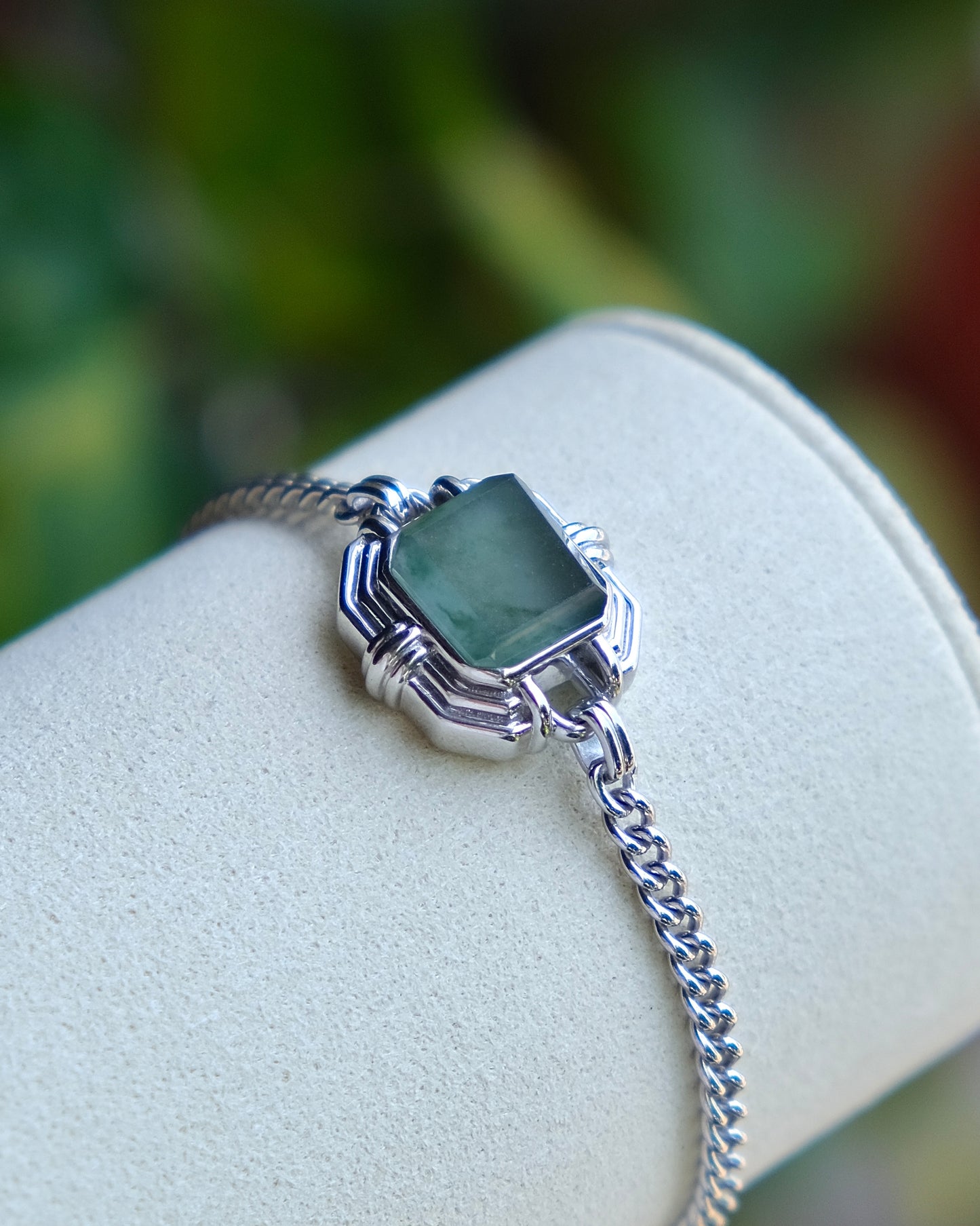 EXCEPTIONAL Mist Pavilion Jade Bracelet (S925 Silver)